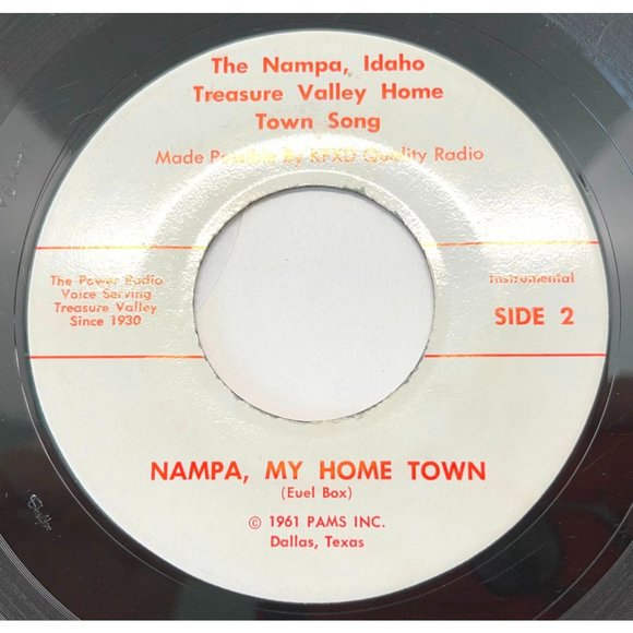 Nampa My Home Town Song 45 Record KFXD Radio 1961 Idaho Private Press - Picture 2 of 4